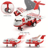 AdventurePlay Avion & Camions de Pompiers Ensemble de Jeu - Piste de Course et Garage pour Enfants