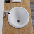 Évier de Salle de Bain en Porcelaine à Encastrer Blanc avec Robinet d'Arrêt