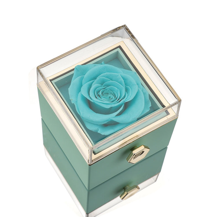 Boîte de Fleurs d'Amor – Rose Éternelle avec Gravure pour la Saint-Valentin
