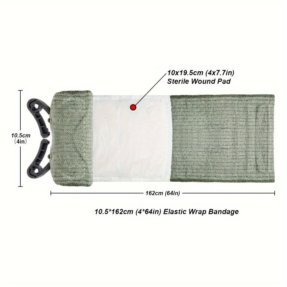 Bandage Élastique de Premiers Secours avec Coussin de Plaie Stérile – Convient Universellement pour l'Usage en Extérieur et à Domicile