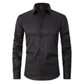 Chemise Slim Fit à Manches Longues pour Homme – Chemise de Costume Classique à Col Élastique et Manches Ajustables, Idéale pour le Bureau et le Style Smart-Casual Quotidien