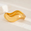 Bracelet Chunky Water Drop - Manchette ouverte en or audacieuse avec un design de vague irrégulier