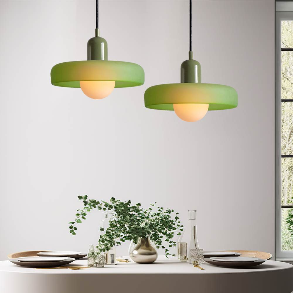 Suspension ColorLoop – Lampe suspendue Bauhaus artistique avec lumière chaude