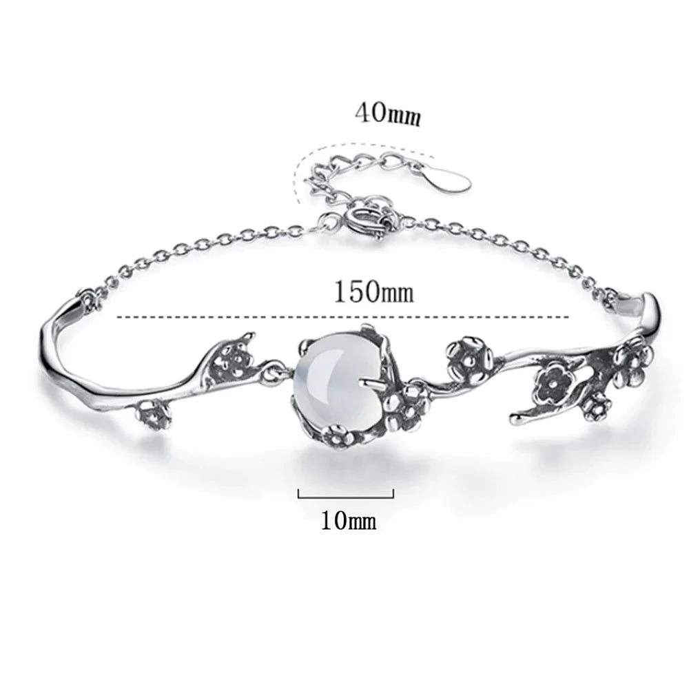 Bracelet en argent de pierre de lune