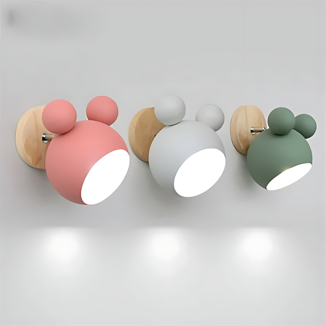 Applique murale LumiMickey Nordic | Adorable applique LED en forme de Mickey pour une chambre d'enfant et une salle de jeux douillettes.