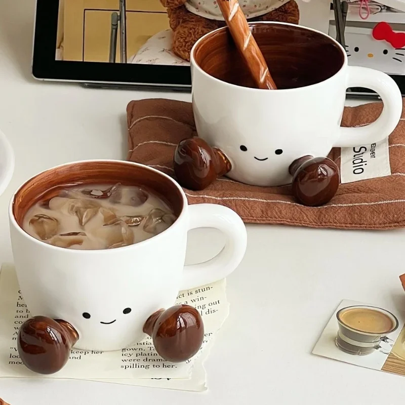 Tasse à café en céramique Kawaii à pincement de main – Mug esthétique élevé pour dortoirs, cadeaux et moments cocooning