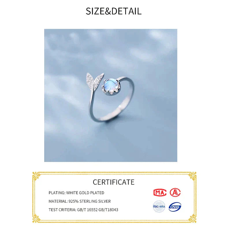 Bague en pierre de lune ajustable
