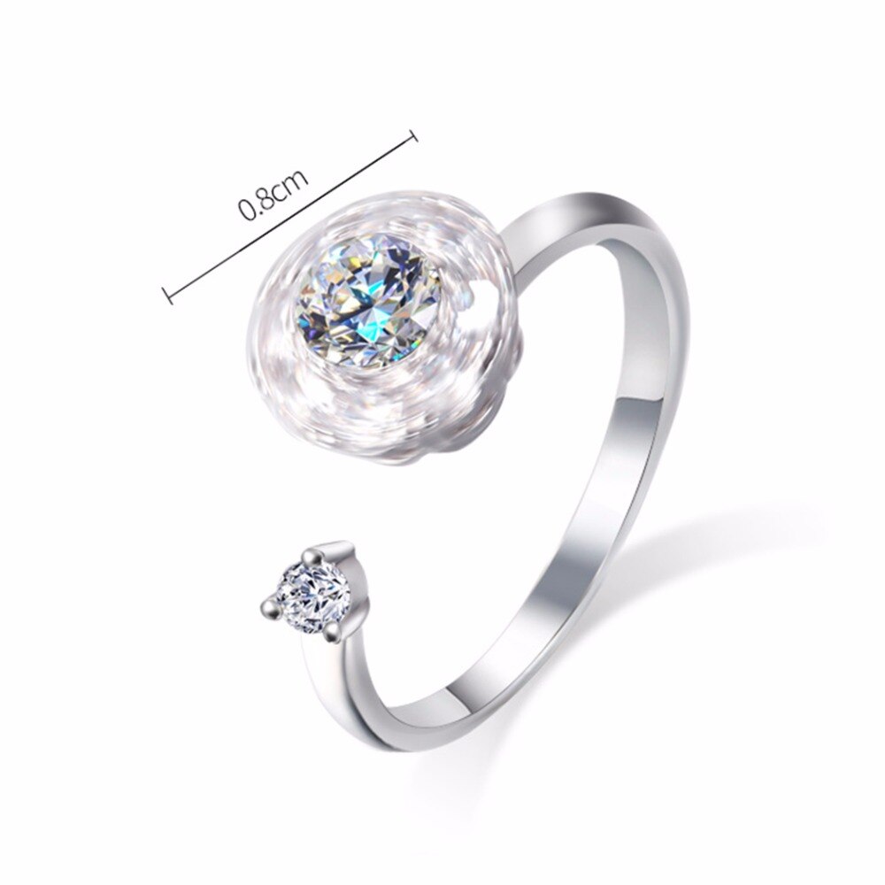 Bague avec cristal rotatif