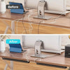 Plateau Organisateur de Câbles de Bureau Sans Perçage – Gestion des Câbles Sous Bureau & Protecteur de Câble Blanc pour Espaces de Travail Débarrassés