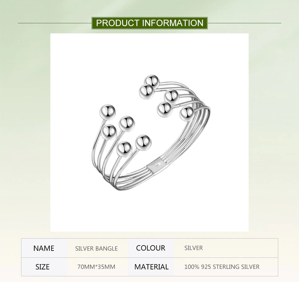 Bracelet à perles larges en argent 925