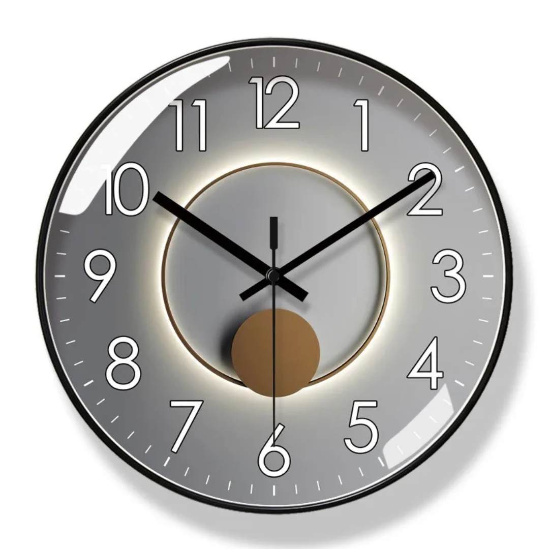 Zynir | Horloge Murale Design Élégante | Mécanisme Quartz Silencieux | Luxe et Moderne | Plastique & Verre | Sans Tic-Tac | Pile Non Incluse | Parfaite pour Salon, Chambre, Bureau