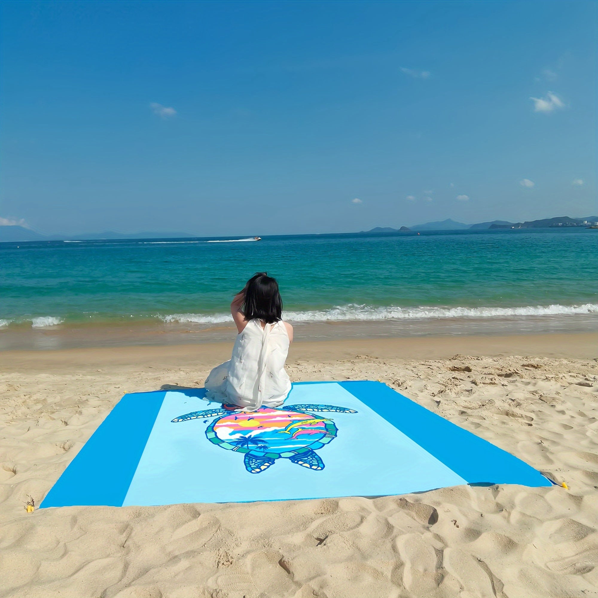 TropiComfort Tapis de Plage Oversized – Spacieux, Durable et Résistant au Sable