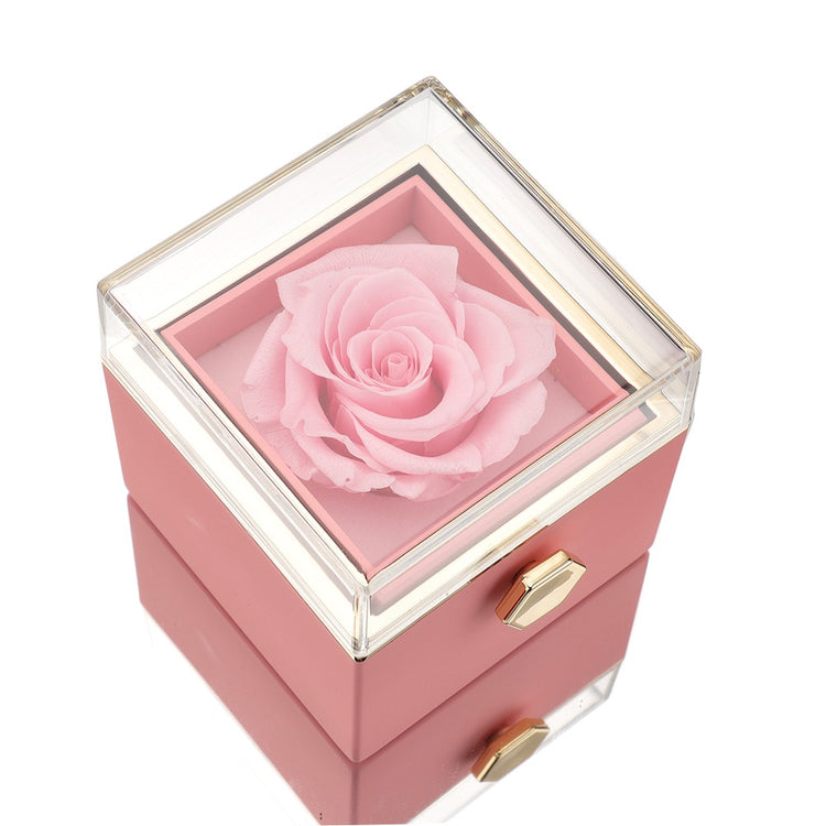 Boîte de Fleurs d'Amor – Rose Éternelle avec Gravure pour la Saint-Valentin