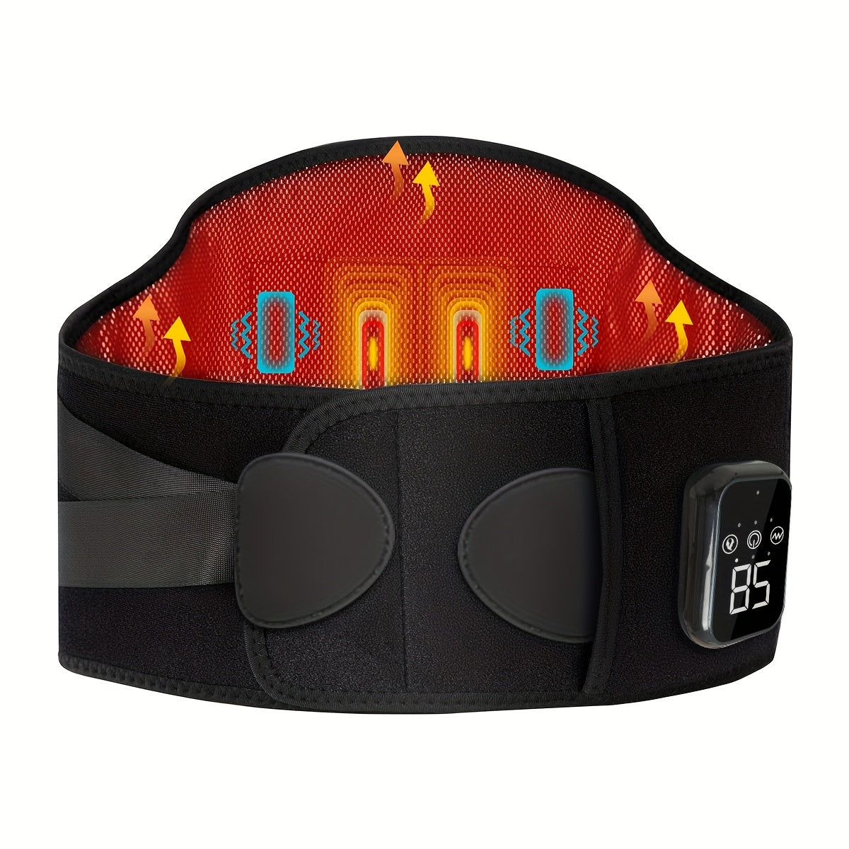 Bandes de Massage Chauffantes Sans Fil pour le Dos et la Taille – 3 Modes de Chaleur et de Vibration Réglables pour une Détente Maximale