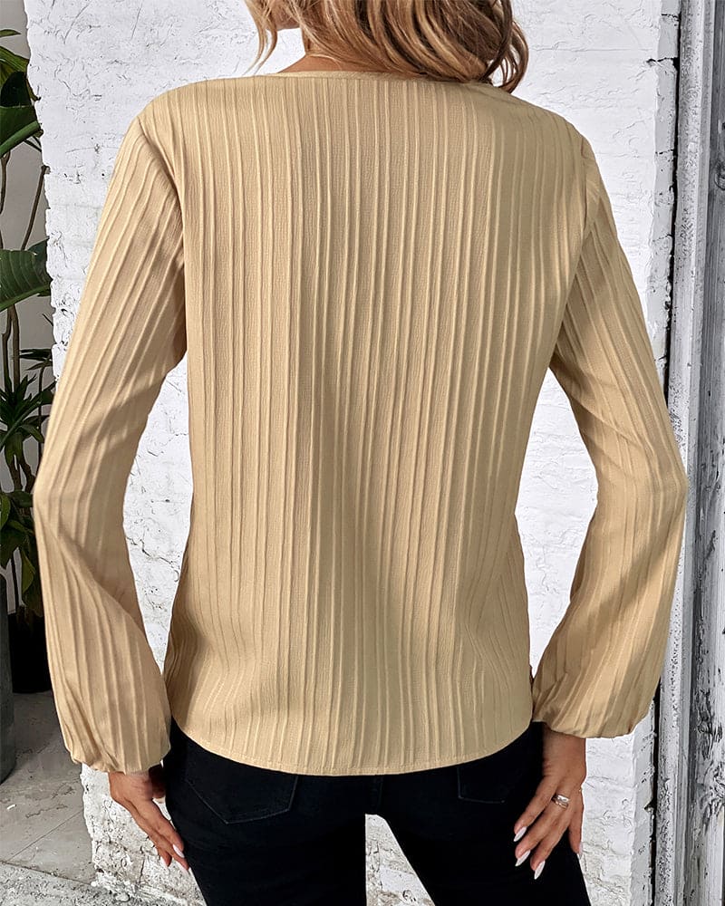 Blouse à Manches Longues et Col en V - Alina