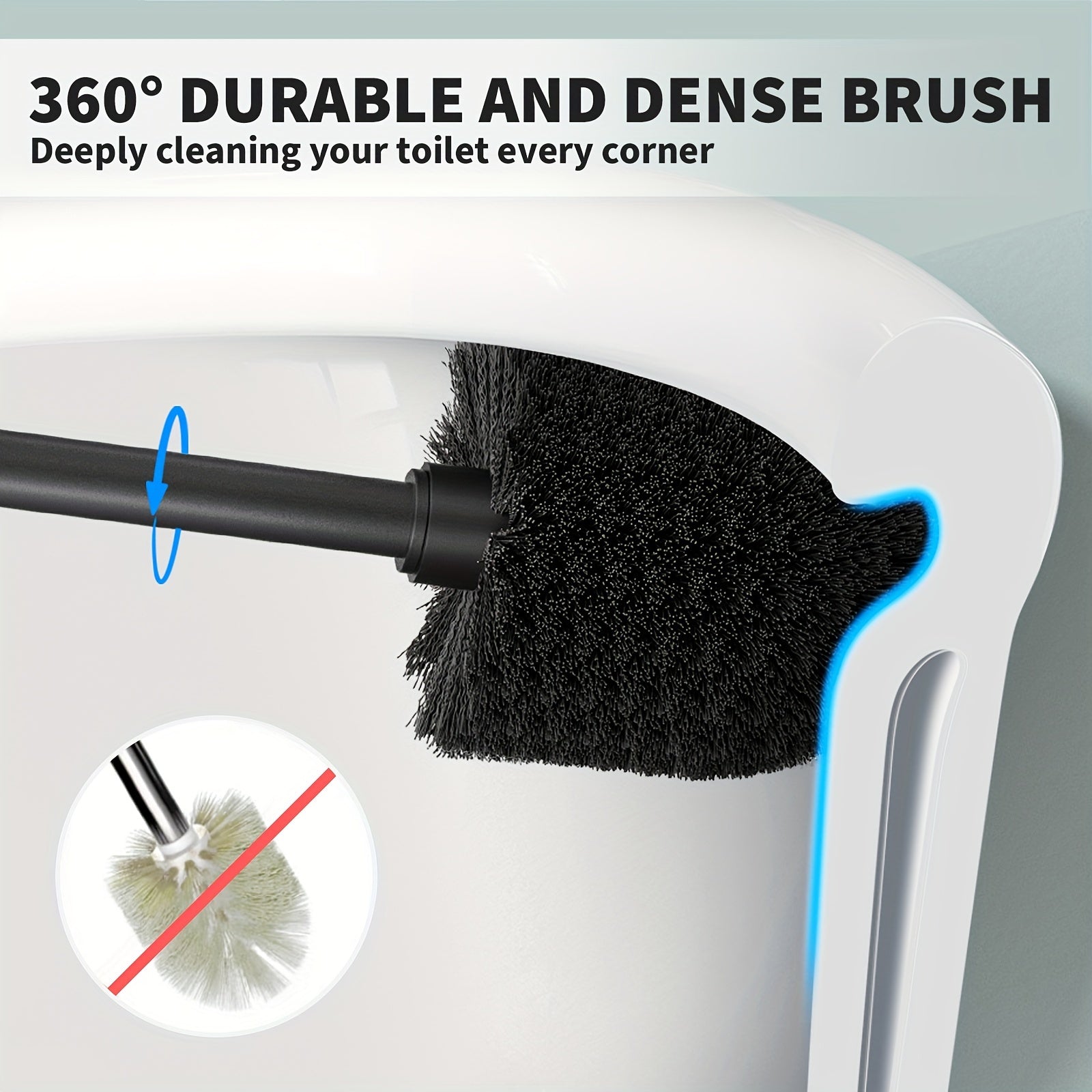 Brosse de Toilette Élégante avec Support - Pour une Salle de Bain Propre