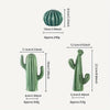 Trio de Décorations en Céramique de Cactus – Ornements Intérieurs Rayés et Texturés