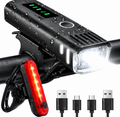 Victoper 400 Lumens Ensemble de Lumières de Vélo, 8 LED Rechargeables USB Avant & Arrière, Noir Mat