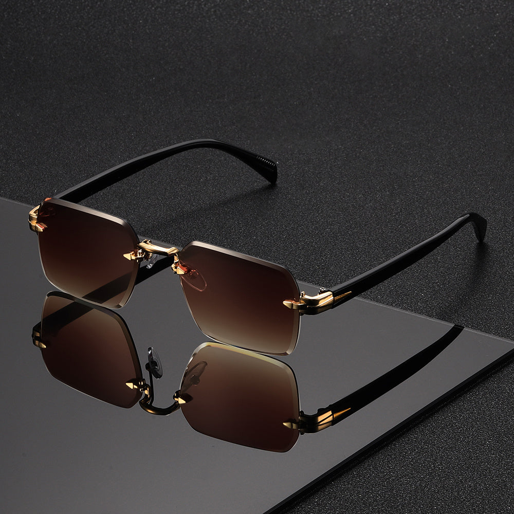 Lunettes Carrées Sans Monture pour Hommes – Élégance et Confort en Un