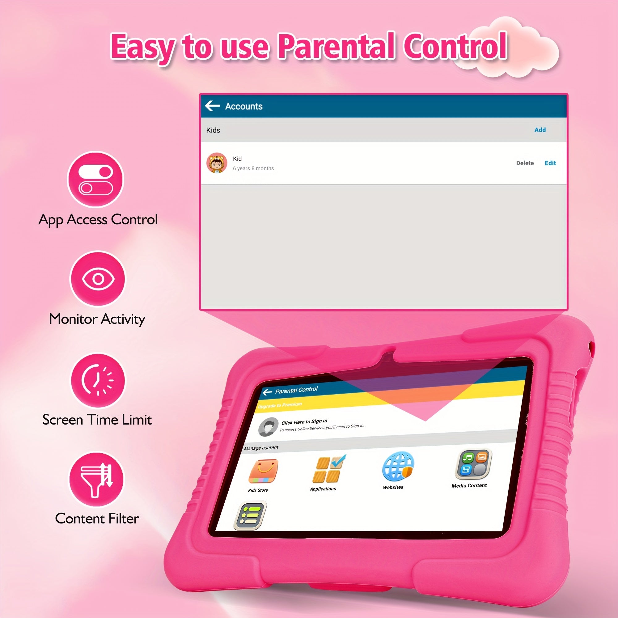 Tablette pour Enfants 7 Pouces - Tablette Android avec Protection Oculaire