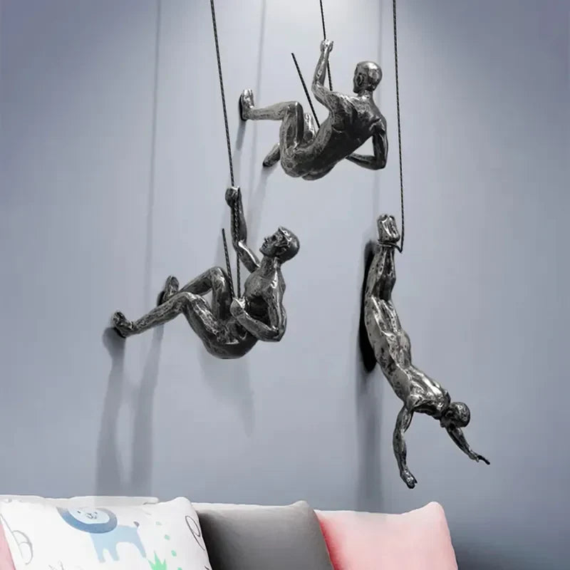 ElevéArt Luxe Ensemble de Décoration Murale | Homme Grimpant Créatif pour des Accents Intérieurs Uniques