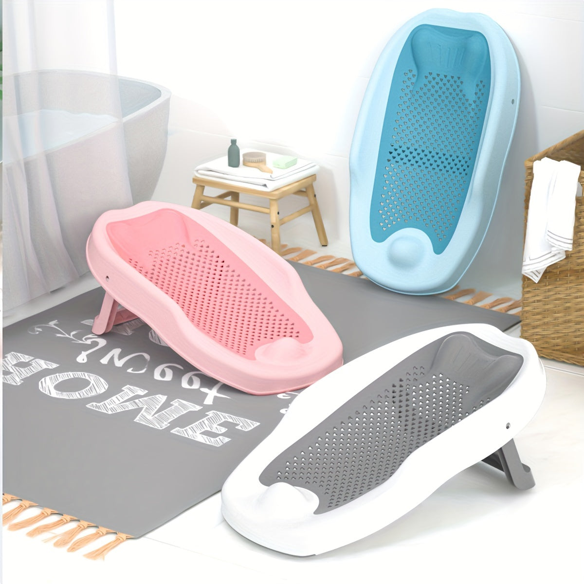 Baignoire Pliable pour Enfants - Support de Bain Antidérapant en Forme de Poisson pour un Bain en Toute Sécurité