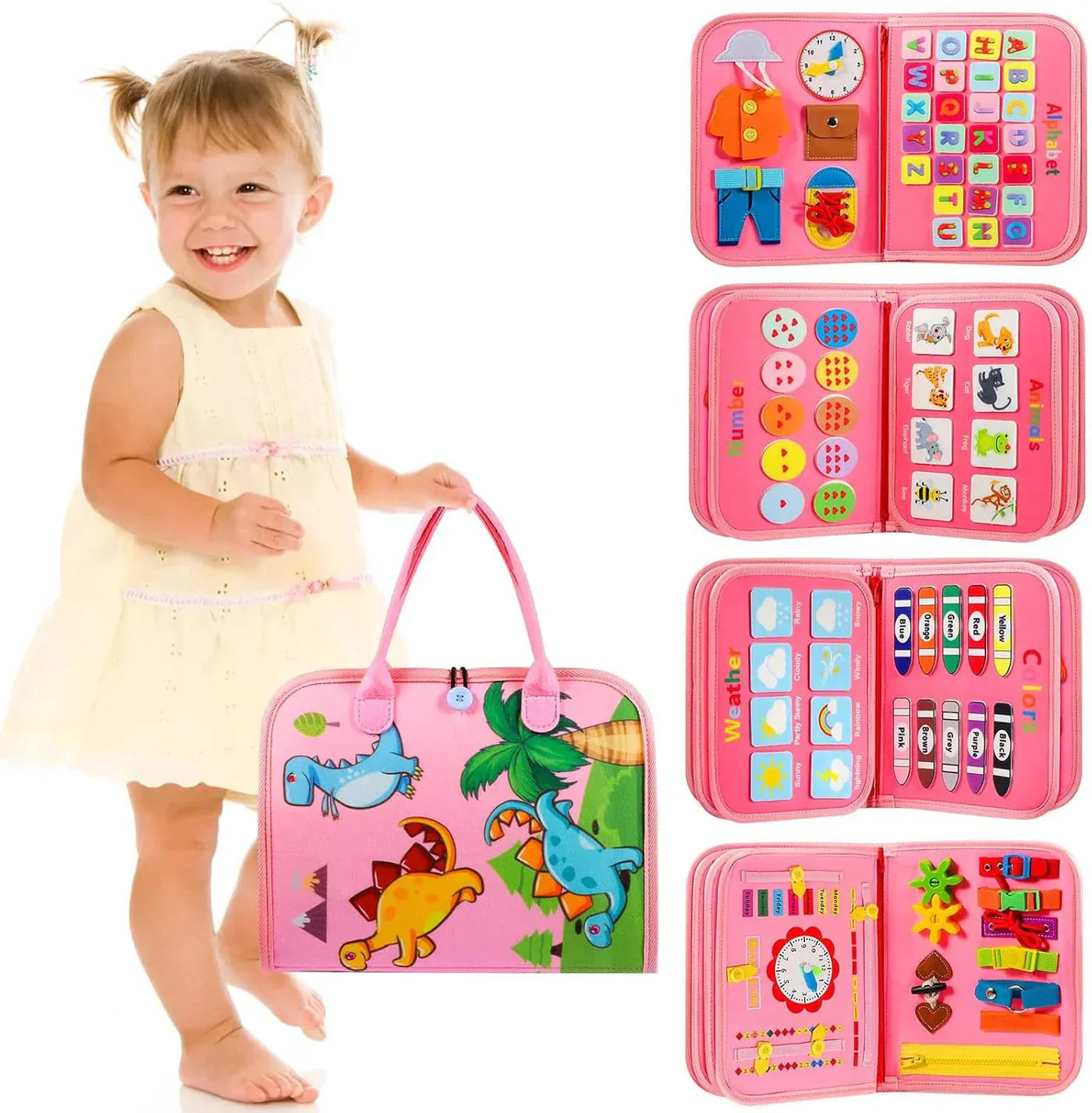 Tableau Montessori pour Tout-Petits – Livre d'Activités Éducatif Sensoriel (2-4 Ans)