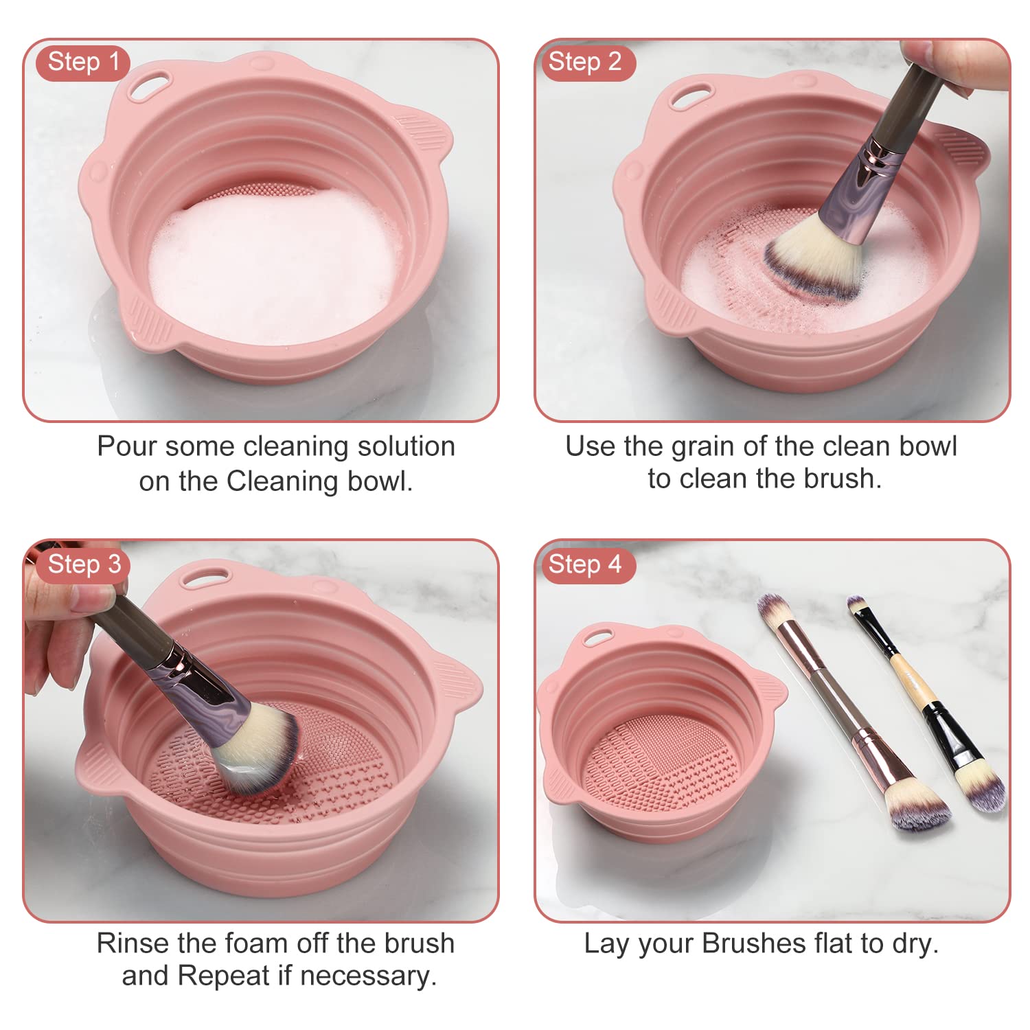 Bol de Nettoyage en Silicone Pliable
