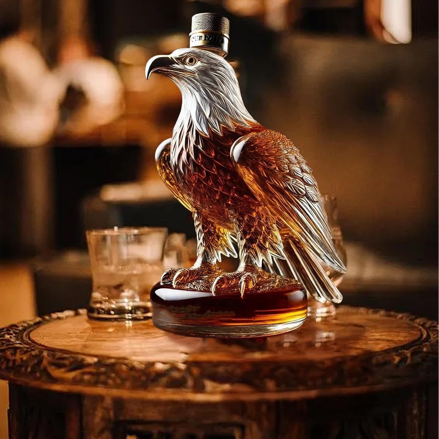 Bouteille en Verre à Whisky en Forme d'Aigle – Carafe à Vin en Borosilicate pour un Décor de Bar Étonnant et un Cadeau Unique
