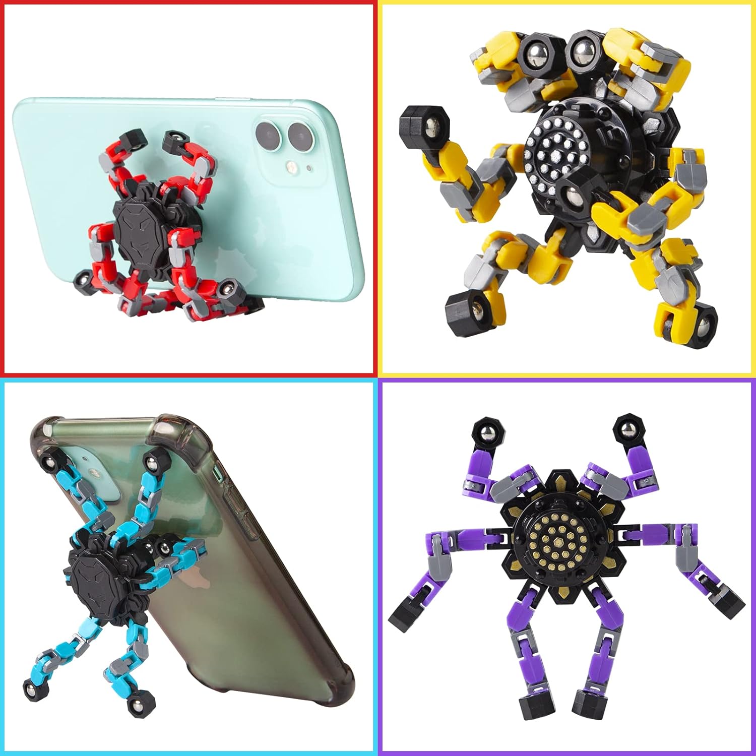 Spinner anti-stress déformable pour enfants et adultes – Set de 4