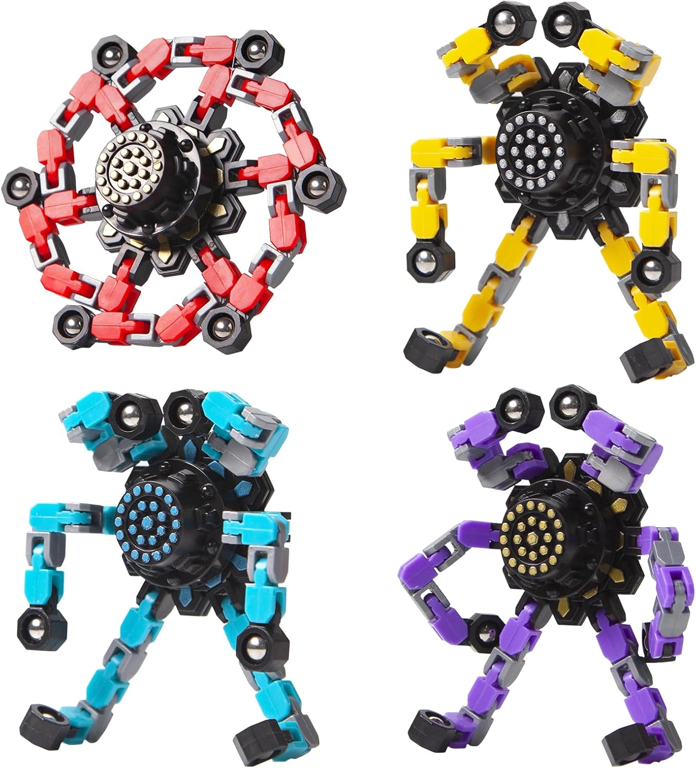 Spinner anti-stress déformable pour enfants et adultes – Set de 4
