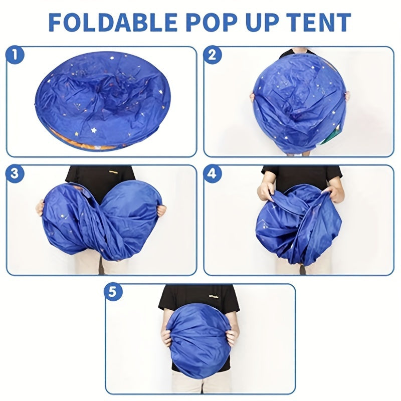Tente Pop-up Explorateur Galactique - Thème Espace pour l'Intérieur et l'Extérieur
