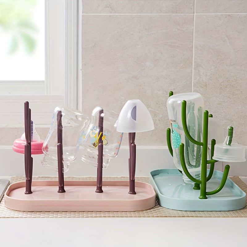 Support de Séchage en Forme de Cactus pour Biberons - Pratique et Élégant pour Accessoires de Bébé