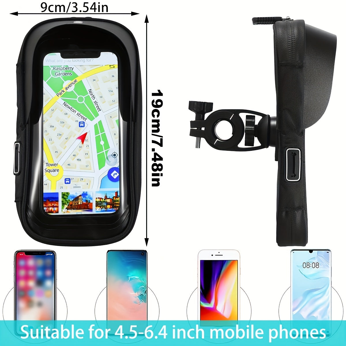 Support de Téléphone Étanche pour Vélo et Moto – Sac de Guidon avec Option de Rotation à 360°