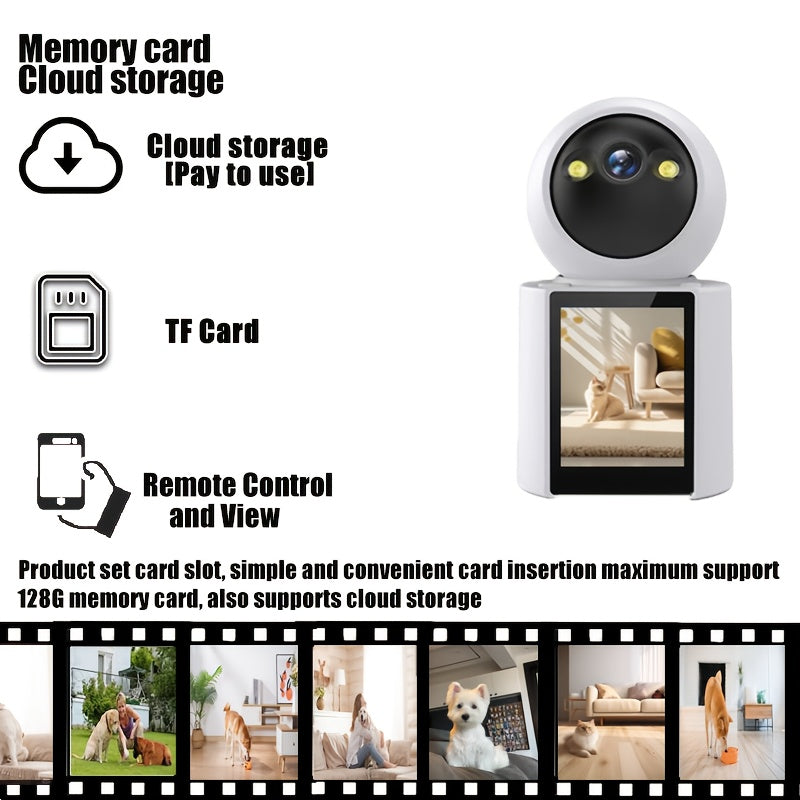 Caméra pour animaux de compagnie avec écran – Audio bidirectionnel et vision nocturne