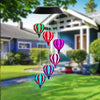 LuxeBreeze Carillon Éolien en Forme de Montgolfière Solaire | Décor en fer forgé enchanteur pour embellir les jardins, patios et célébrations féeriques