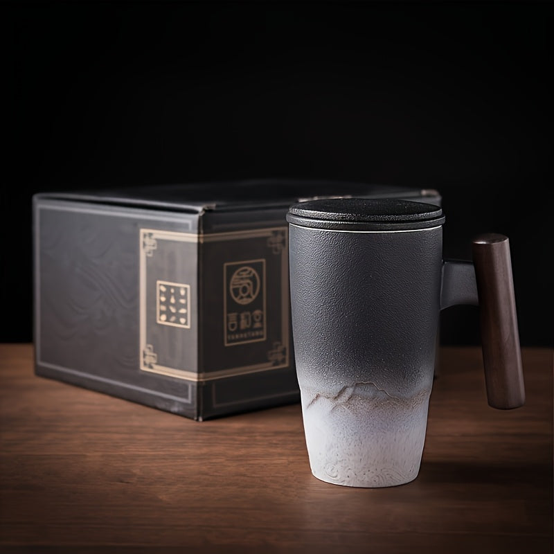 Tasse à Thé en Céramique Artisanale avec Filtre – Design Authentique et Utilisation Pratique