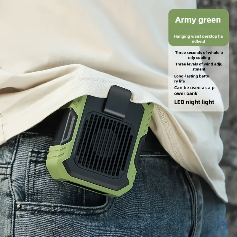 Ventilateur de taille rechargeable USB – Portable avec trois réglages de vitesse