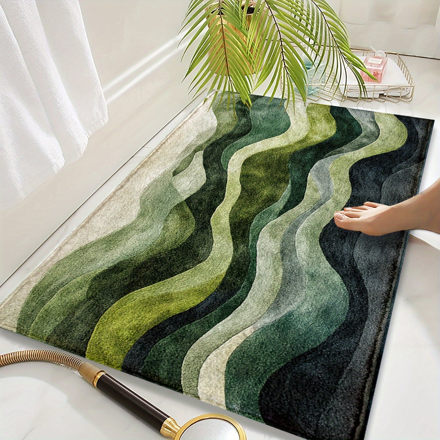 Tapis de Bain à Motif Géométrique – Parfait pour la Salle de Bain ou l'Entrée