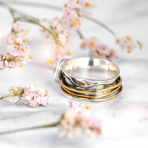 Bague Spinner en Aquamarine - Selene