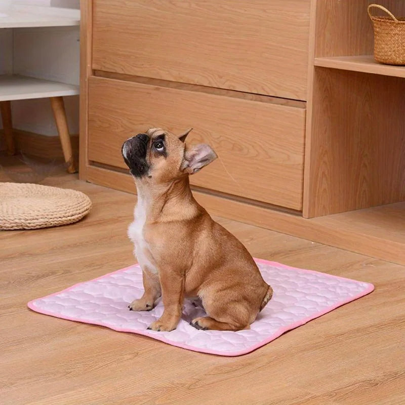 Tapis Rafraîchissant pour Animaux en Été - Tapis de Sommeil en Soie Glacée de 40 pouces pour Chiens et Chats