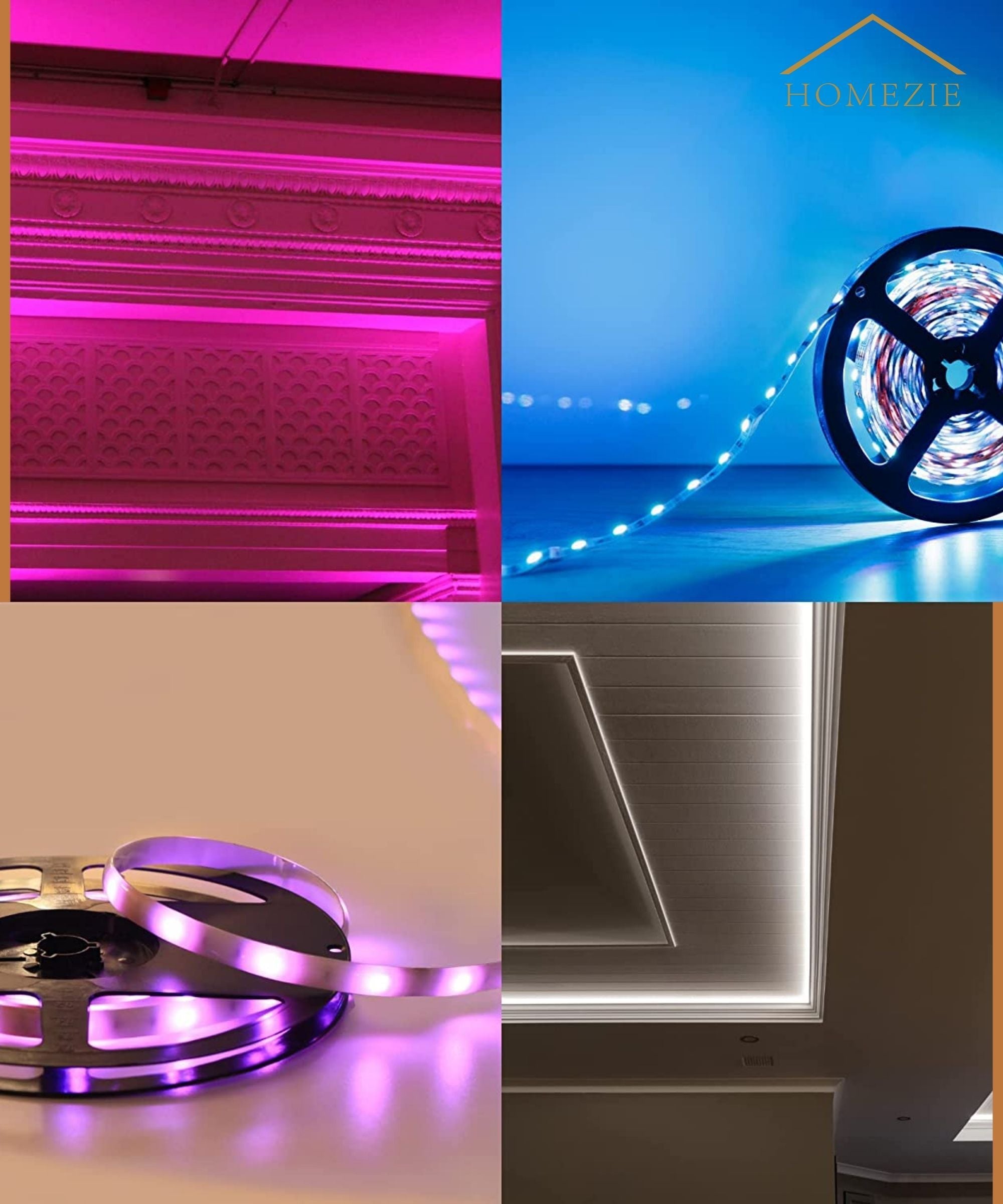 Bande LED Smart Glow | Éclairage LED néon Bluetooth avec diodes à faible consommation d'énergie et installation facile