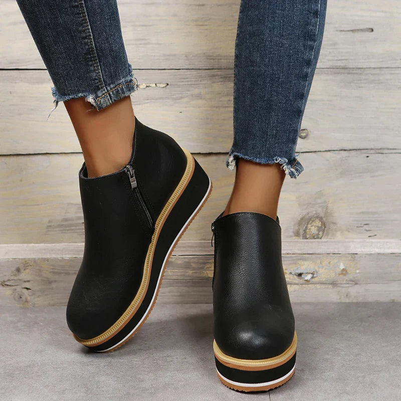 Bottines Tendances pour Femmes avec Fermeture Éclair et Talon - Alessia