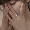 Bague en forme de cœur ajustable avec franges
