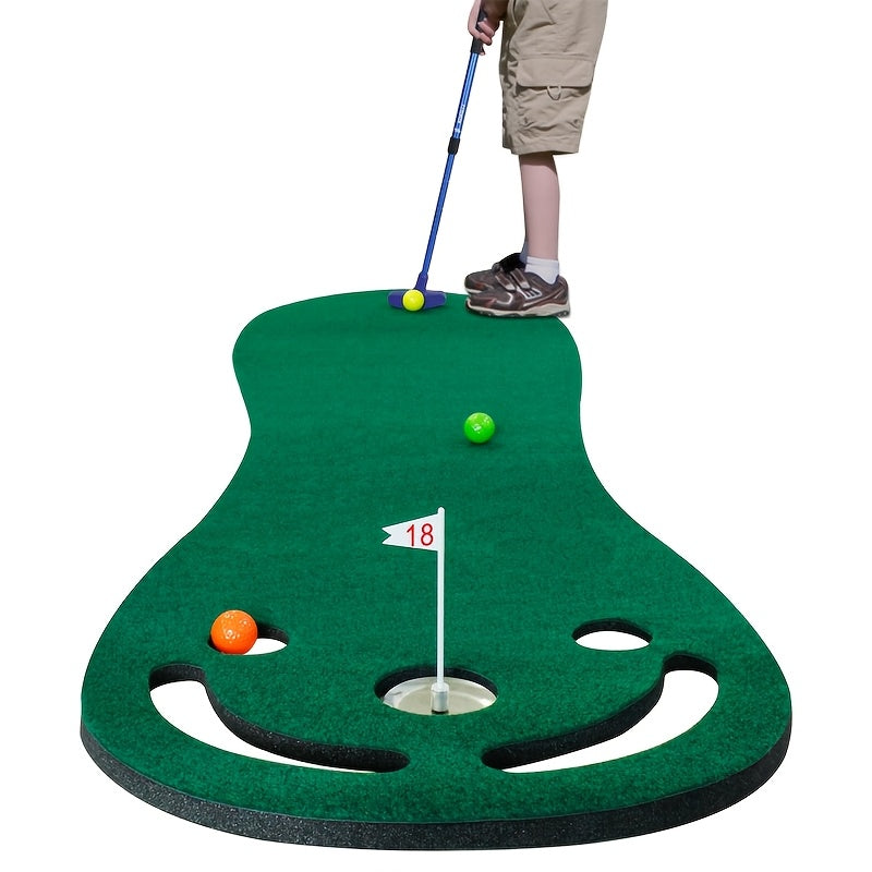 Tapis de Putting Portable 91×274 cm | Tapis de Putting Intérieur & Extérieur | Design Bicolore avec Structure en Feutre