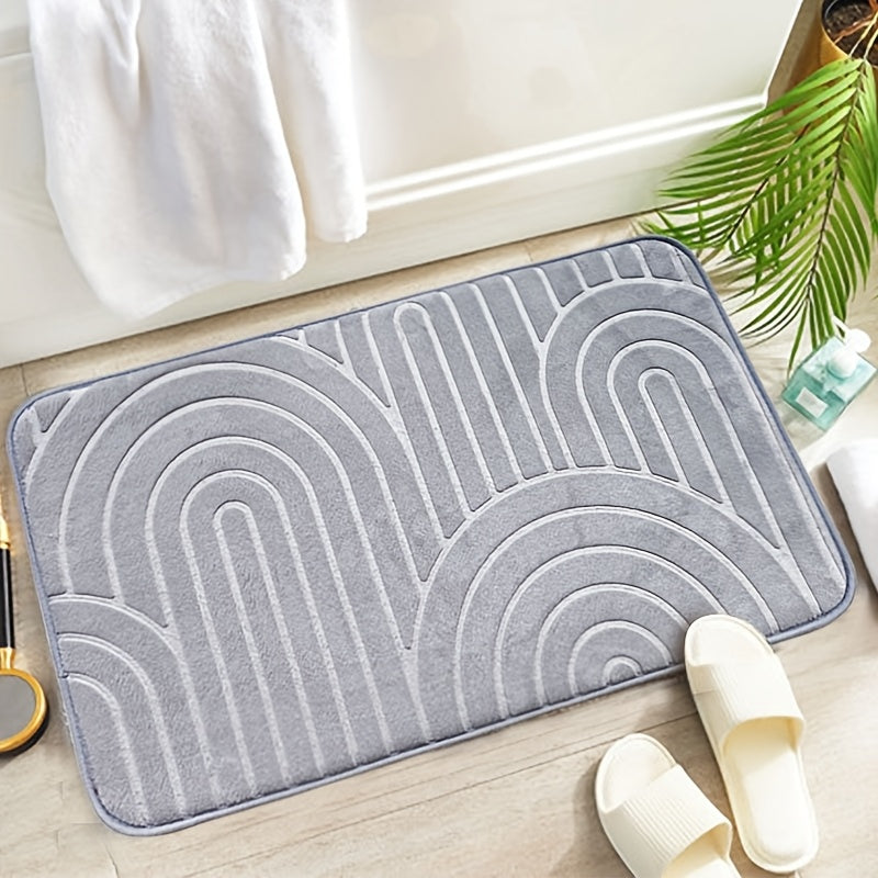 Tapis de bain antidérapant géométrique – Confortable et élégant pour votre salle de bain