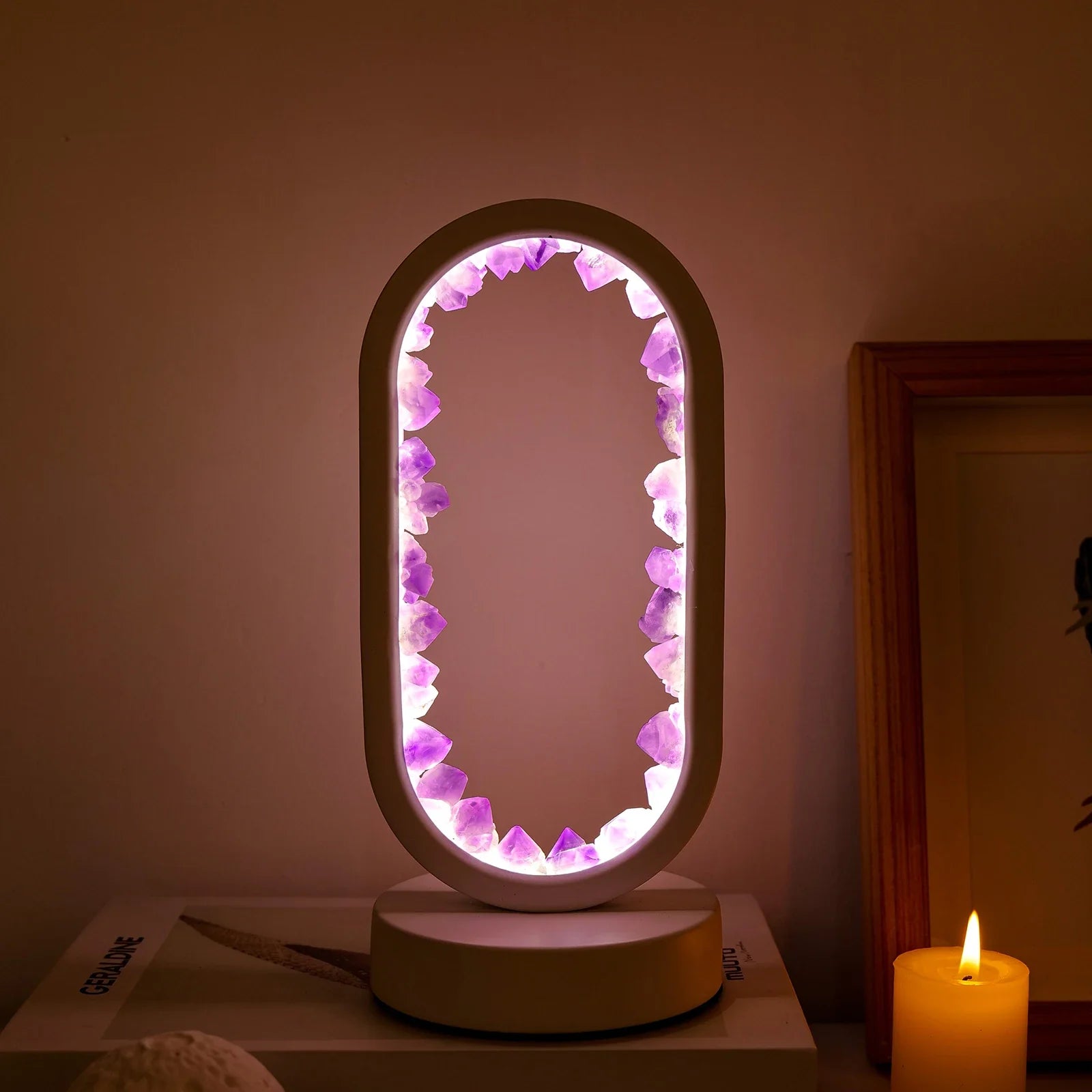 Lampe en Améthyste Fait Main - Serenith