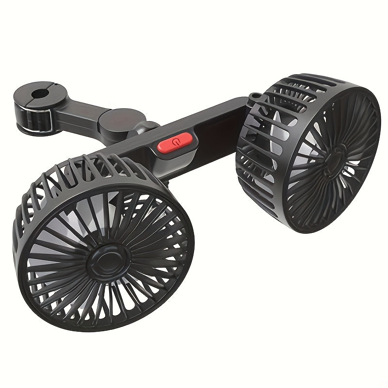 Ventilateur de Voiture Portable Double – 5 Lames Rotatif à 360° Ultra-Silencieux