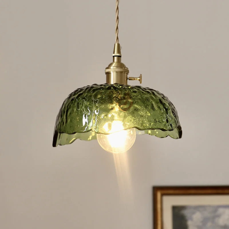 Suspension en Verre Élégante – Lampe Suspendue en Laiton et Verre Moderne
