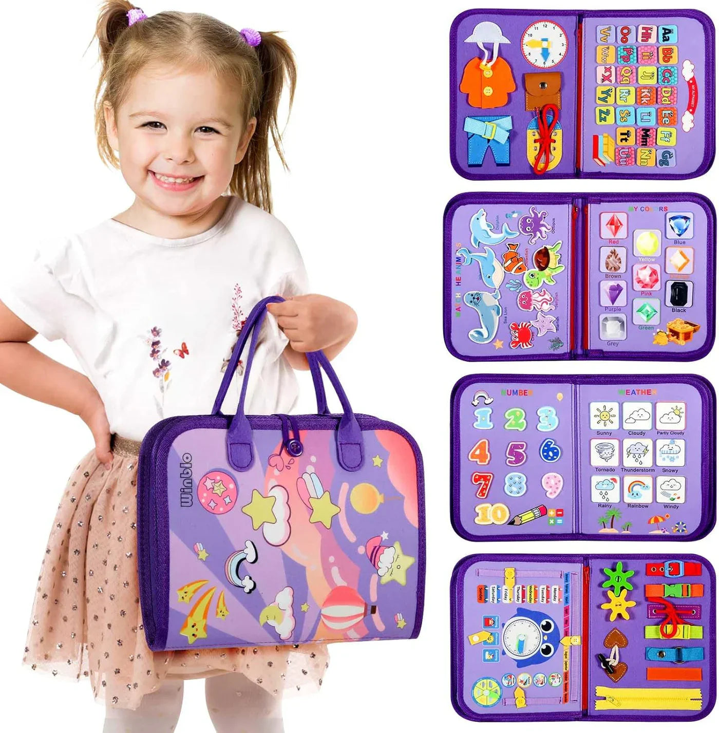 Tableau Montessori pour Tout-Petits – Livre d'Activités Éducatif Sensoriel (2-4 Ans)